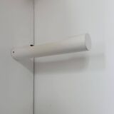 Vintage white lacquered metal tubular wall light, France 1970s