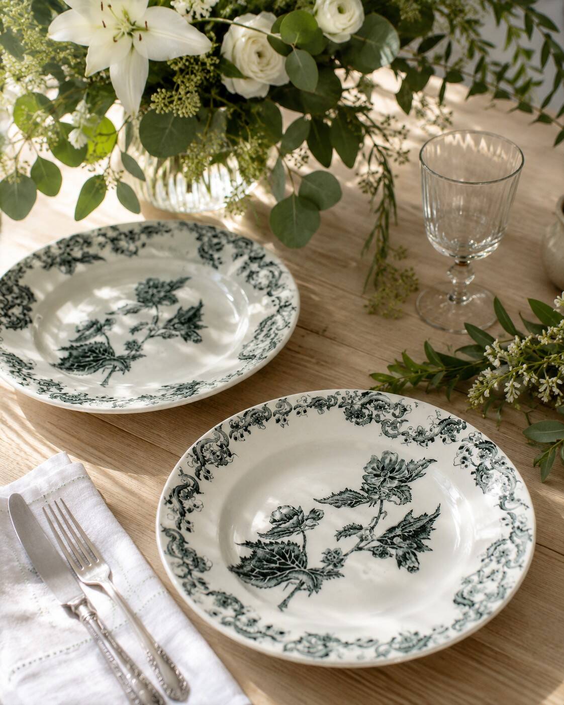 4 ironstone plates A. Lebacqz & M. Bouchart Richelieu model