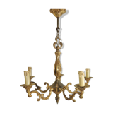 Bronze vintage five-pointed chandelier