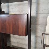 Libreria modulare terra altezza regolabile vintage anni 70, dadi in ottone