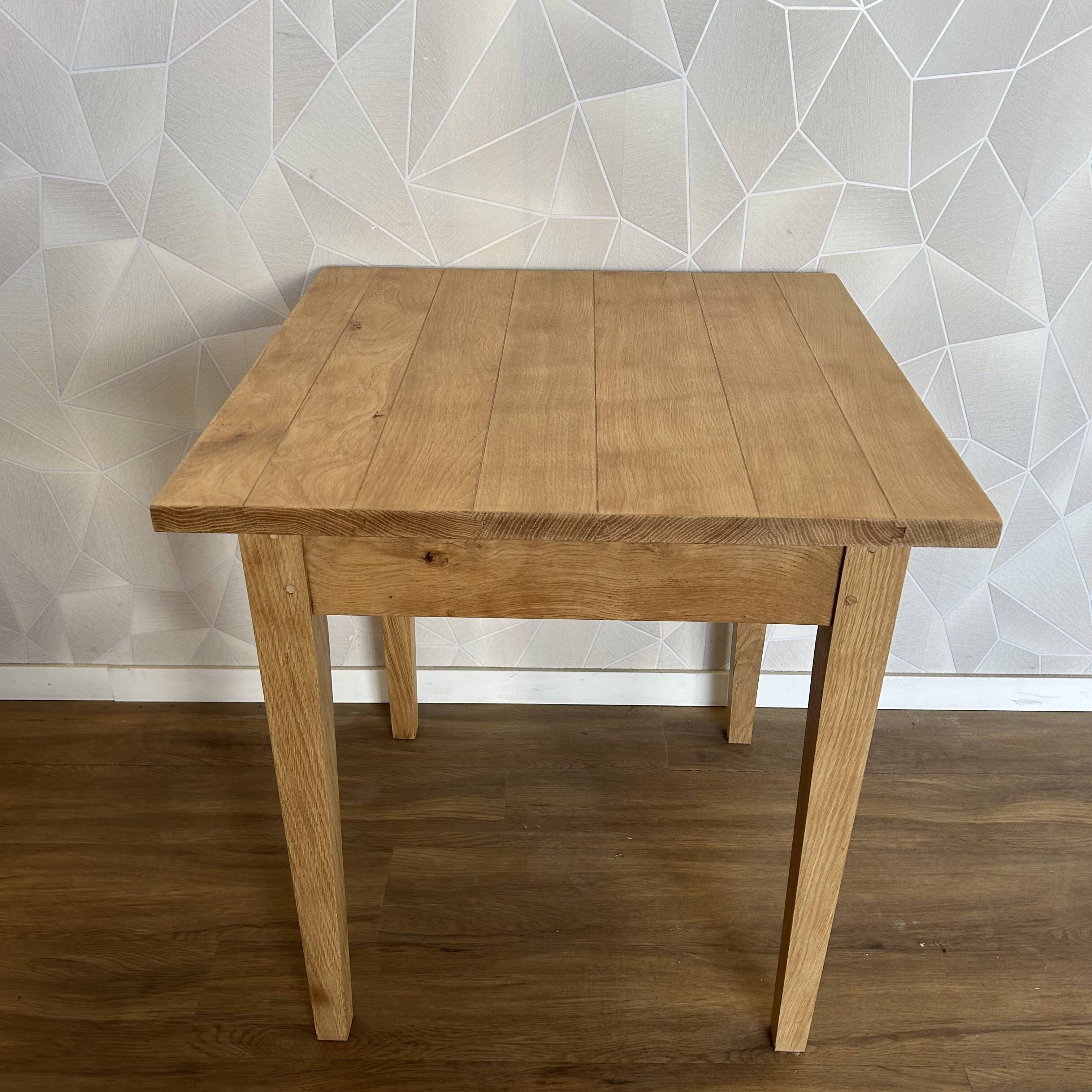 Solid oak square bistro dining table