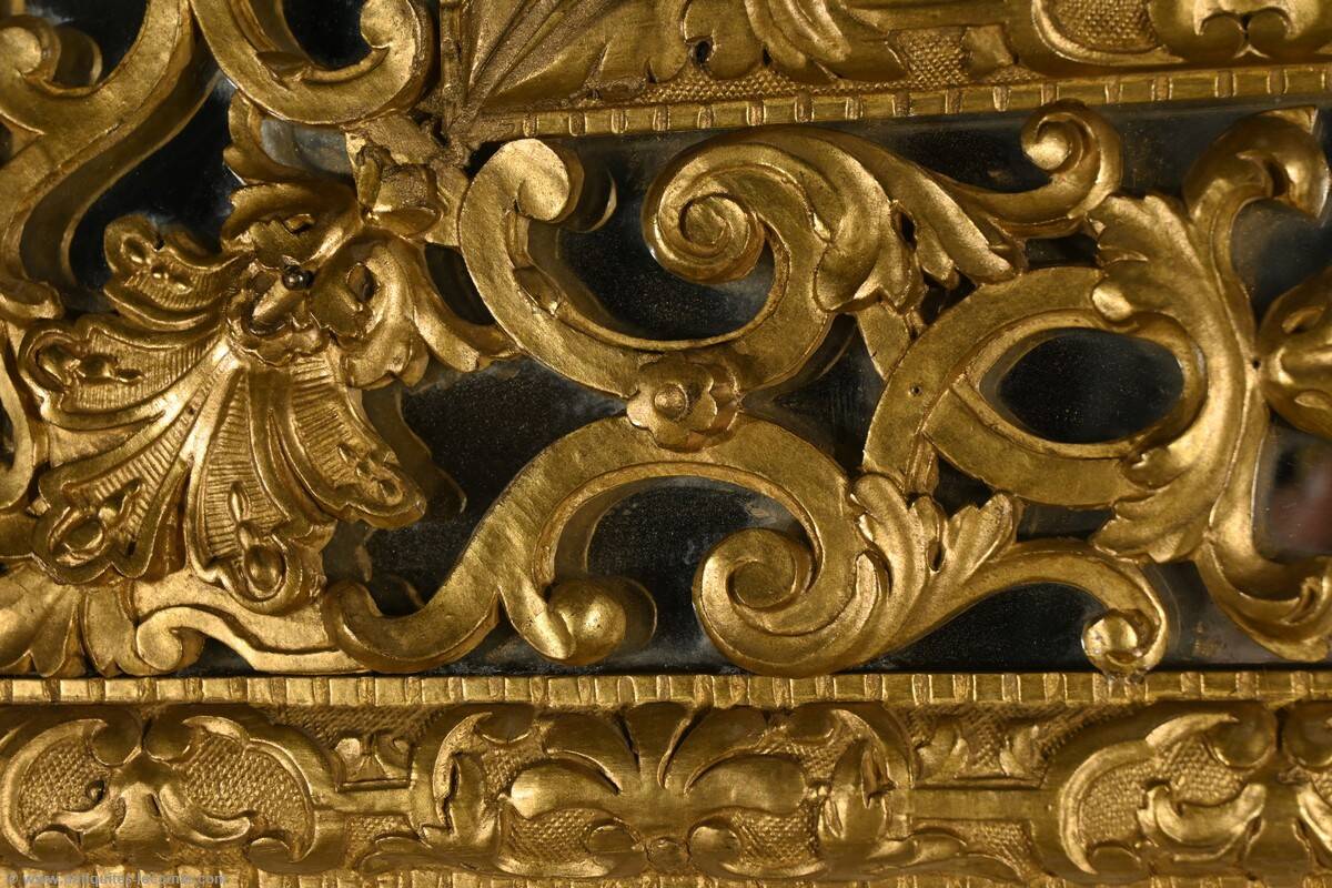 Gilded Wood Glazing Bead Mirror, Napoleon III Period – Mid 19th Century