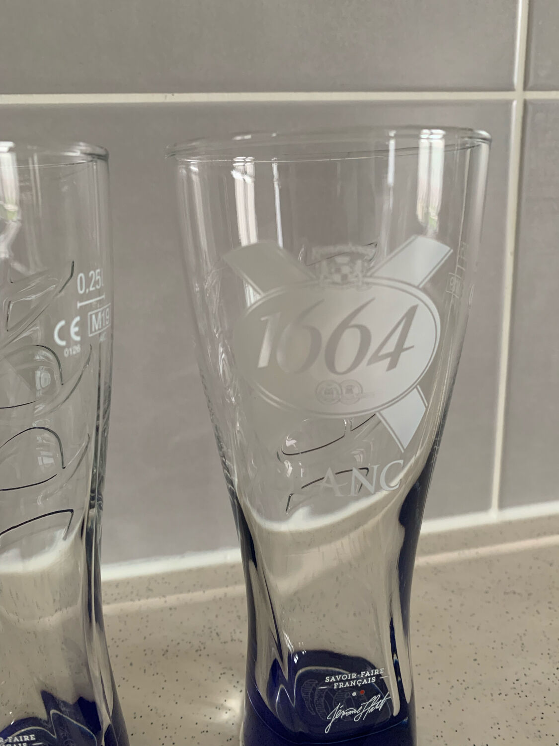 Beer glasses Kronenbourg 1664 white