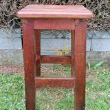 Brutalist style wooden stool