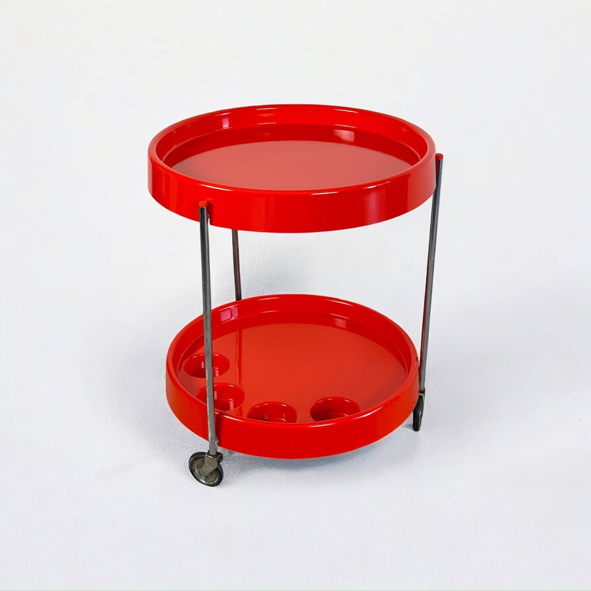 Vintage Serving Trolley with Bottle Holder by Dal Vera Italy, 1970s