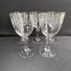 5 blown, cut and engraved crystal wine glasses