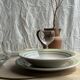 Set of 12 green and pink Italian plates