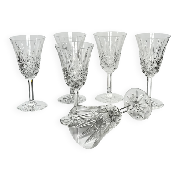 6 Verres à eau en cristal Saint-Louis   Modèle Tarn   Années 1960
