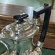 English coffee set in silver metal of the early twentieth century
