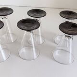6 verres à pied noir Luminarc.