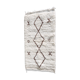 Brown and white Berber Béni Ouarain rug with diamonds in wool