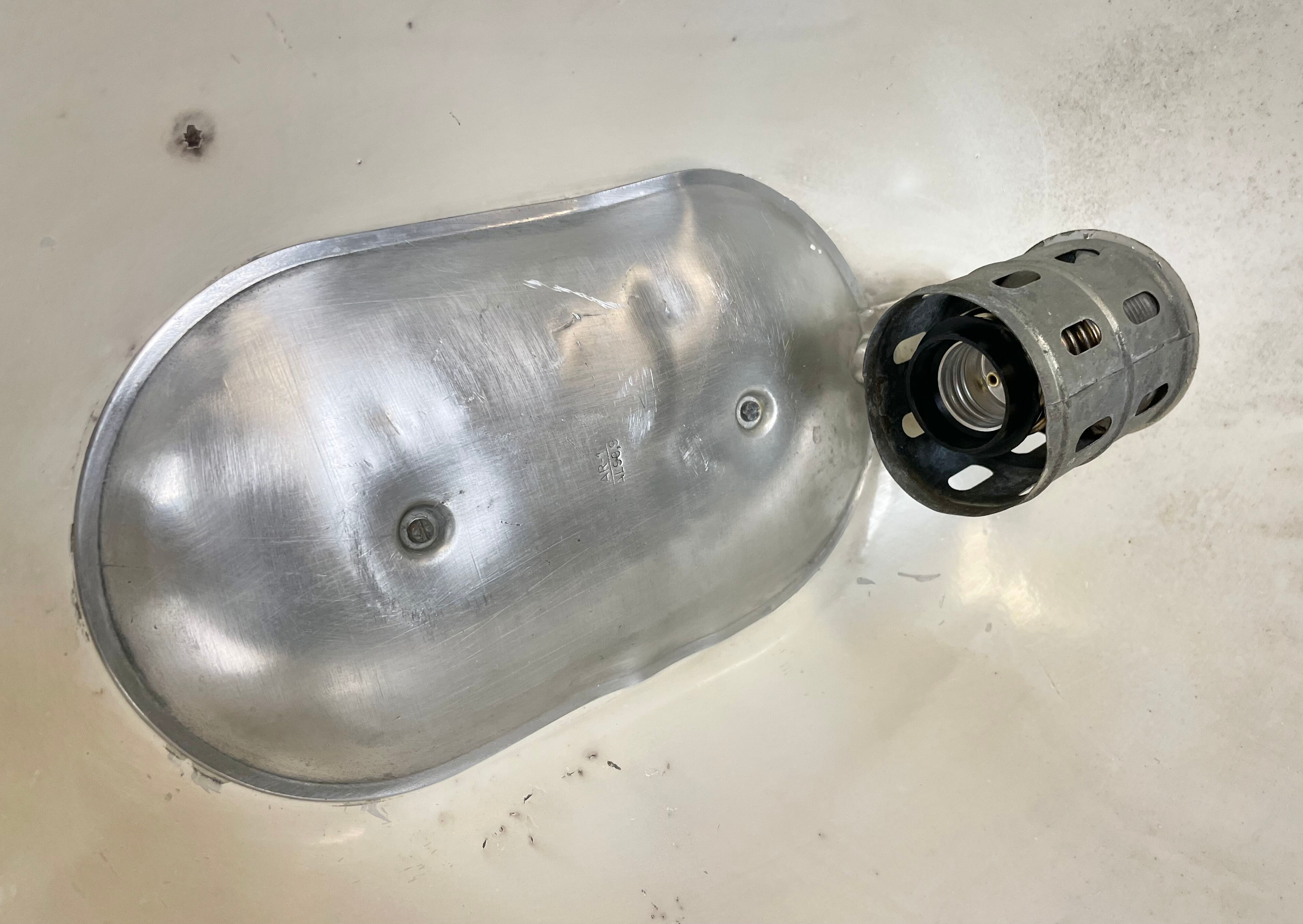 Oval industrial polish factory pendant lamp from mesko, 1970s