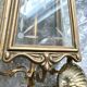 Old suspension lamp in brass and glass 3 burners