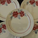 5 flat plates in earthenware from BADONVILLER. Strasbourg model.