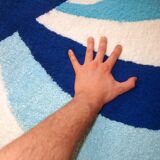 Tapis Contemporain ORA Hooked en Laine (74cm x 143cm), Édition Unique