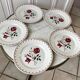 Set of 5 flat plates Badonviller with flowers 30s
