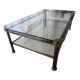 Italian coffee table Mara in brass and glass