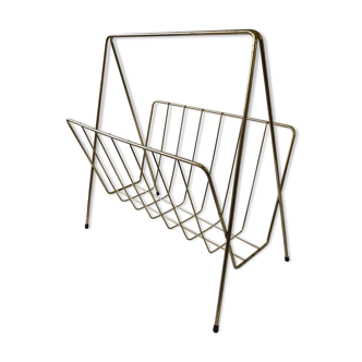 Porte revues vintage en laiton doré