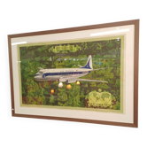 Vintage Air France poster Vickers Viscount aircraft