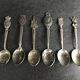 Set of 6 augis collector's spoons in silver metal