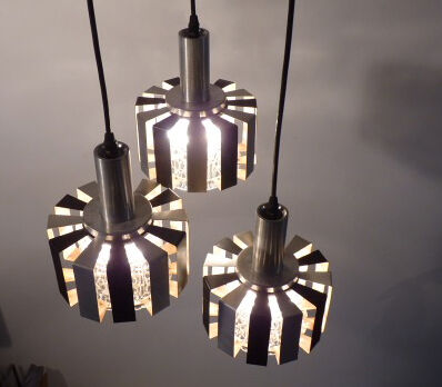 Vintage waterfall lamp with heavy glass lampshades