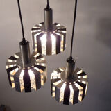 Vintage waterfall lamp with heavy glass lampshades