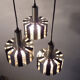 Lampe cascade vintage avec de lourds abat-jour en verre