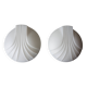 Set of 2 Hillebrand Art Deco shell opal glass wall lamps, 1960