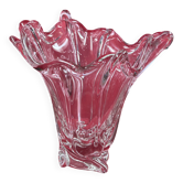 enormous corolla vase moulded glass Art Nouveau design mid-20th century 31 x 32 cm