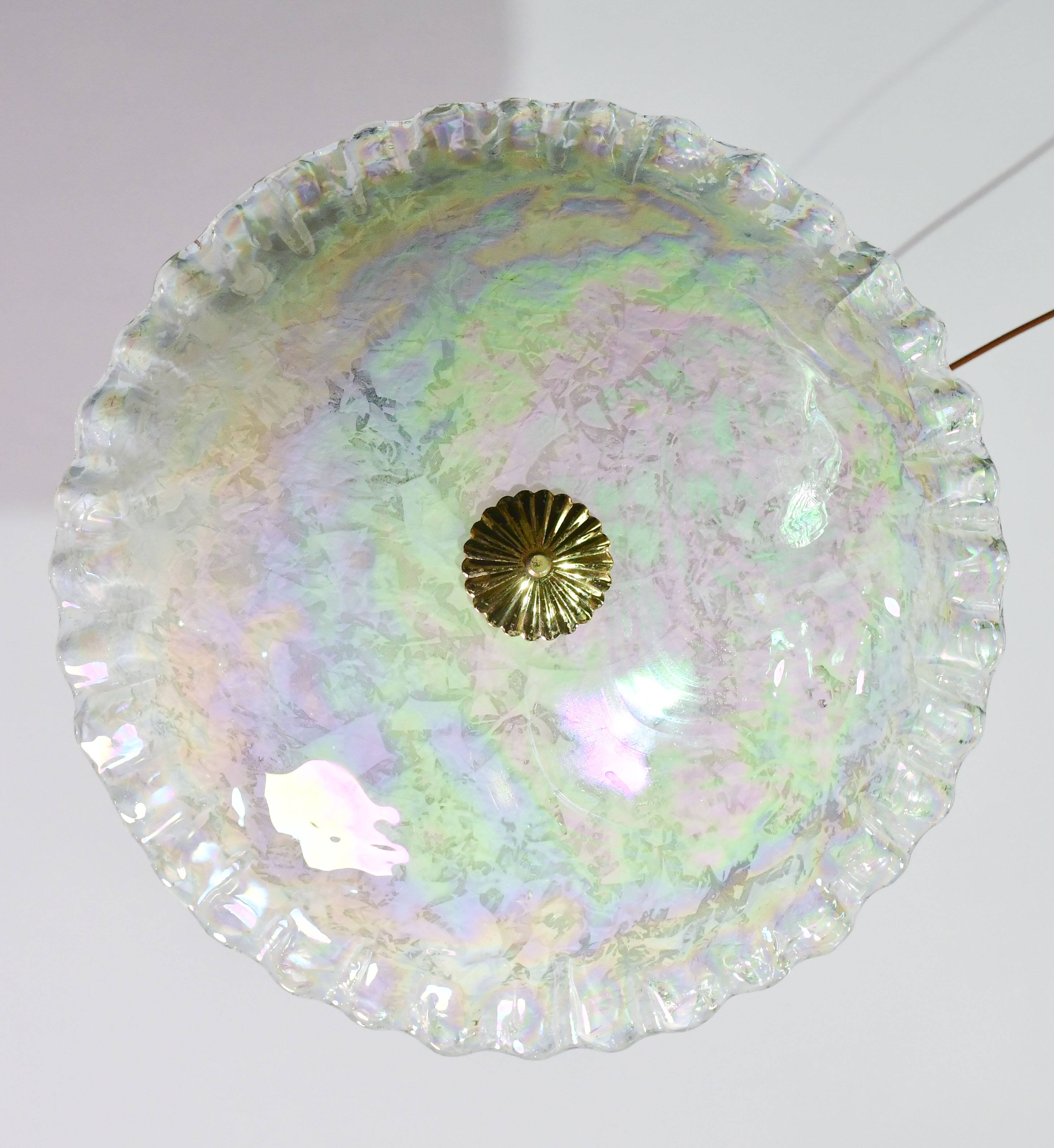 Plafonnier vintage multicolore en verre de Murano arc-en-ciel, années 1970