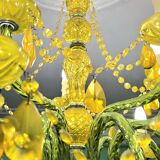 Large chandelier with glass and polypropylene pendants – 14 lights