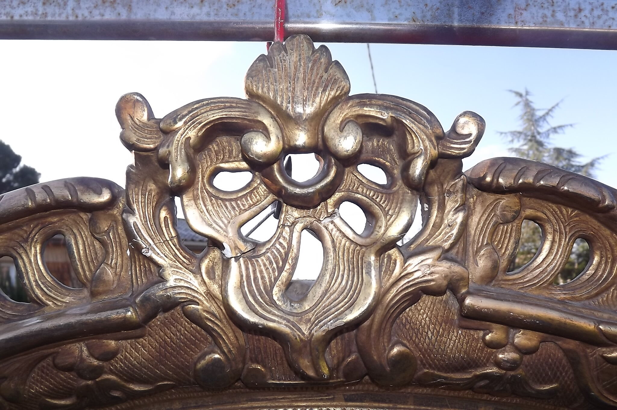 19 th wood and Stuk gold mirror