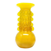 Vase de mariée, moderne du milieu du siècle, en verre jaune, conçu par J. Słuczan-Orkusz, Pologne, années 1970