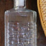 80s crystal whisky carafe with cube stopper