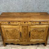 Louis XV period Bressan sideboard in walnut and elm burl, 18th century