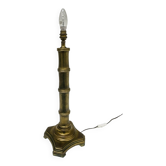 Vintage brass table lamp base in faux bamboo, 1970's