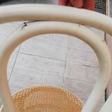Lot of three Vintage ecru natural cane bistro chairs