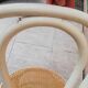 Lot trois Chaises bistrot écru cannage naturel Vintage
