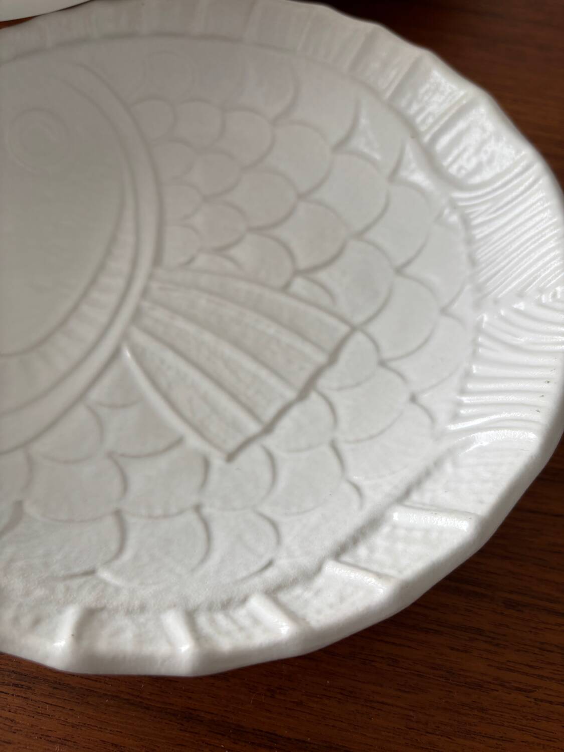 Set of 5 deep fish plates Salins-les-Bains – white earthenware