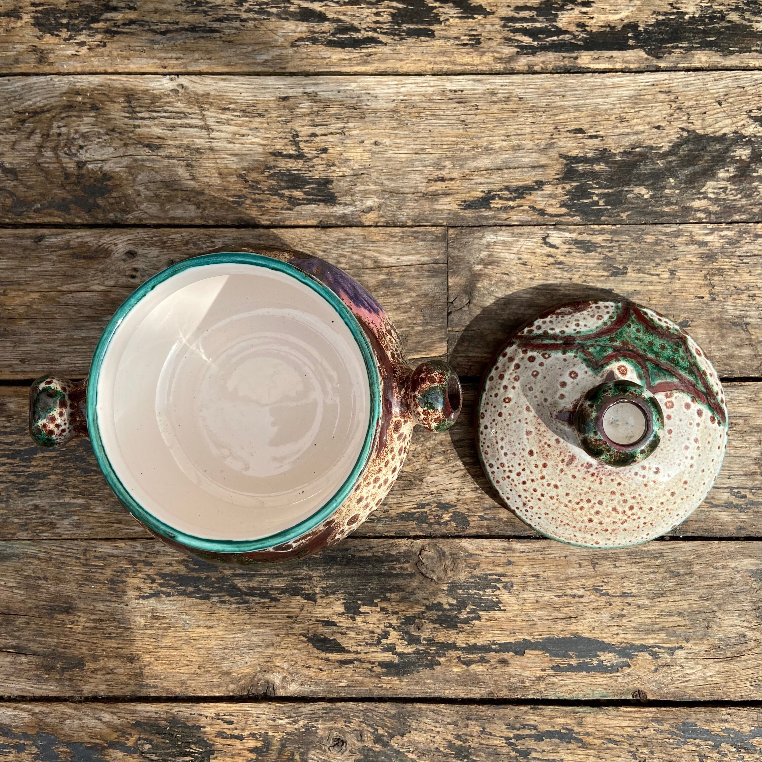 Vallauris ceramic candy-thistle pattern-60s