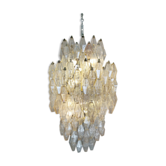 Venini glass chandelier "Polyhedr" by Carlo Scarpa, 1950s
