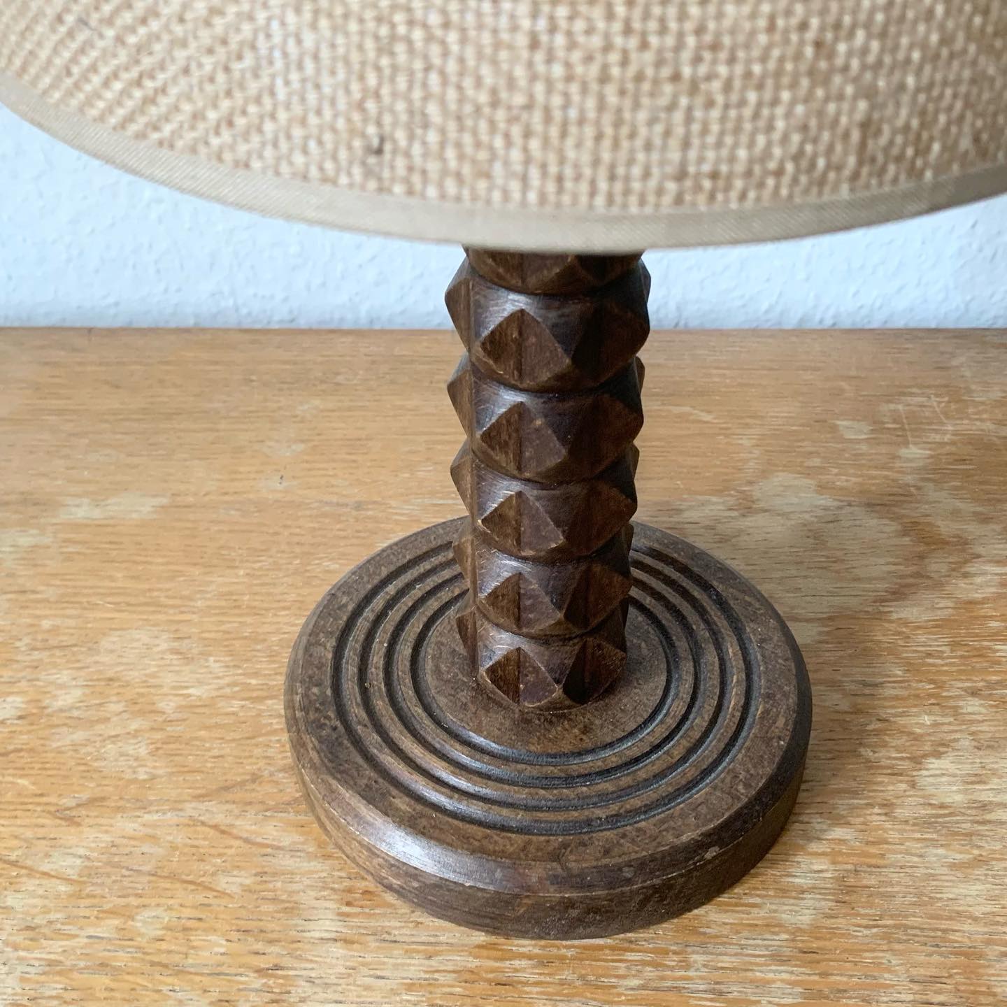 Wooden table lamp, France 1940s