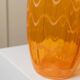 Vintage XL Murano glass vase Fenton - Italy 1970s - Orange with white stripes