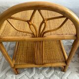 Set of two vintage rattan bedside tables