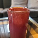 Brown cylinder vase in thick glass