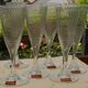 Set of 6 rice grain champagne flutes in vannes crystal