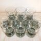 10 tarente thick crystal water glasses, steel gray foot, 1970