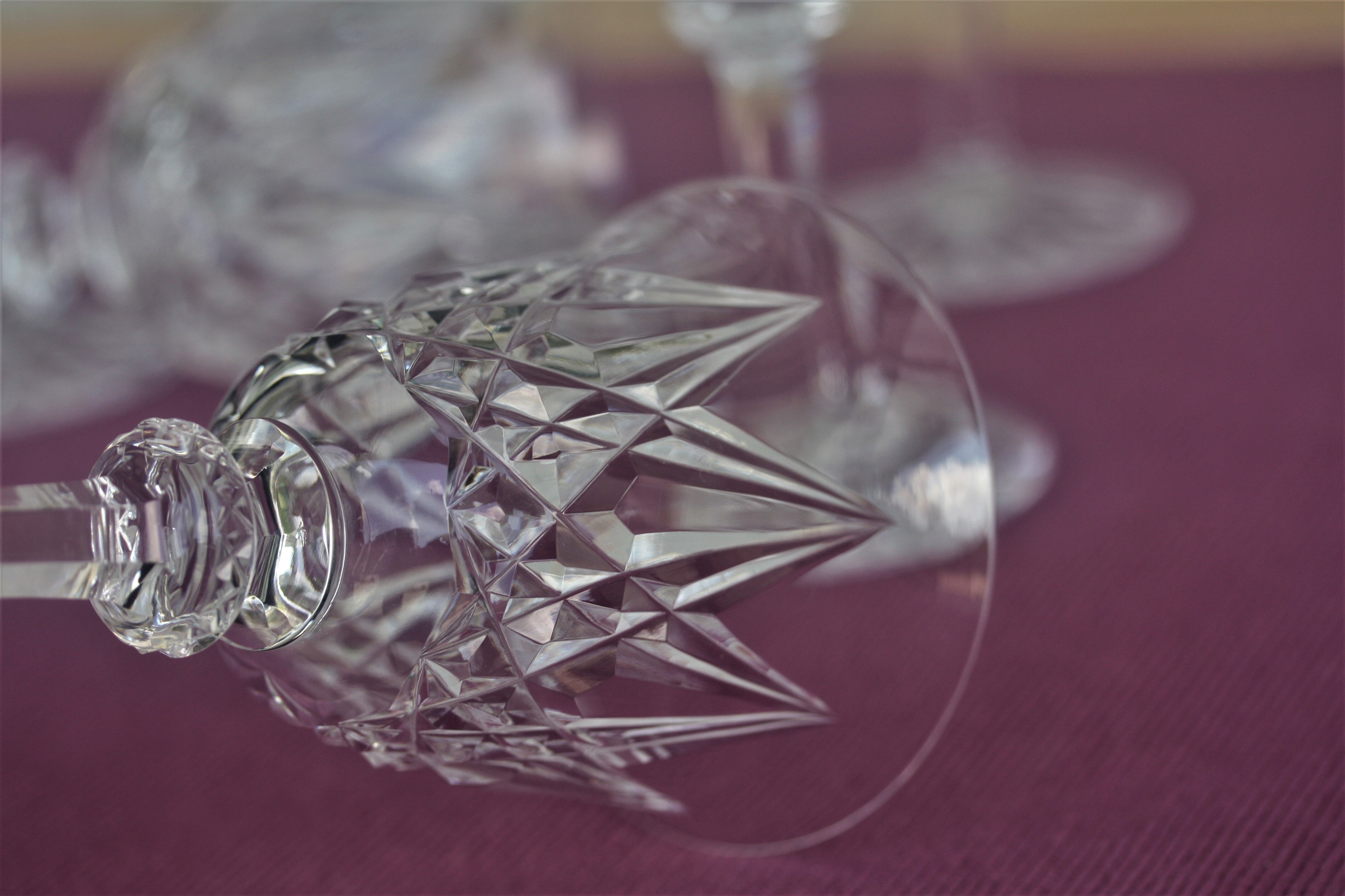 Série de 6 verres à eau en cristal de Saint Louis modèle Sammy