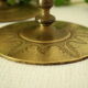 Pair of vintage engraved brass candle holders