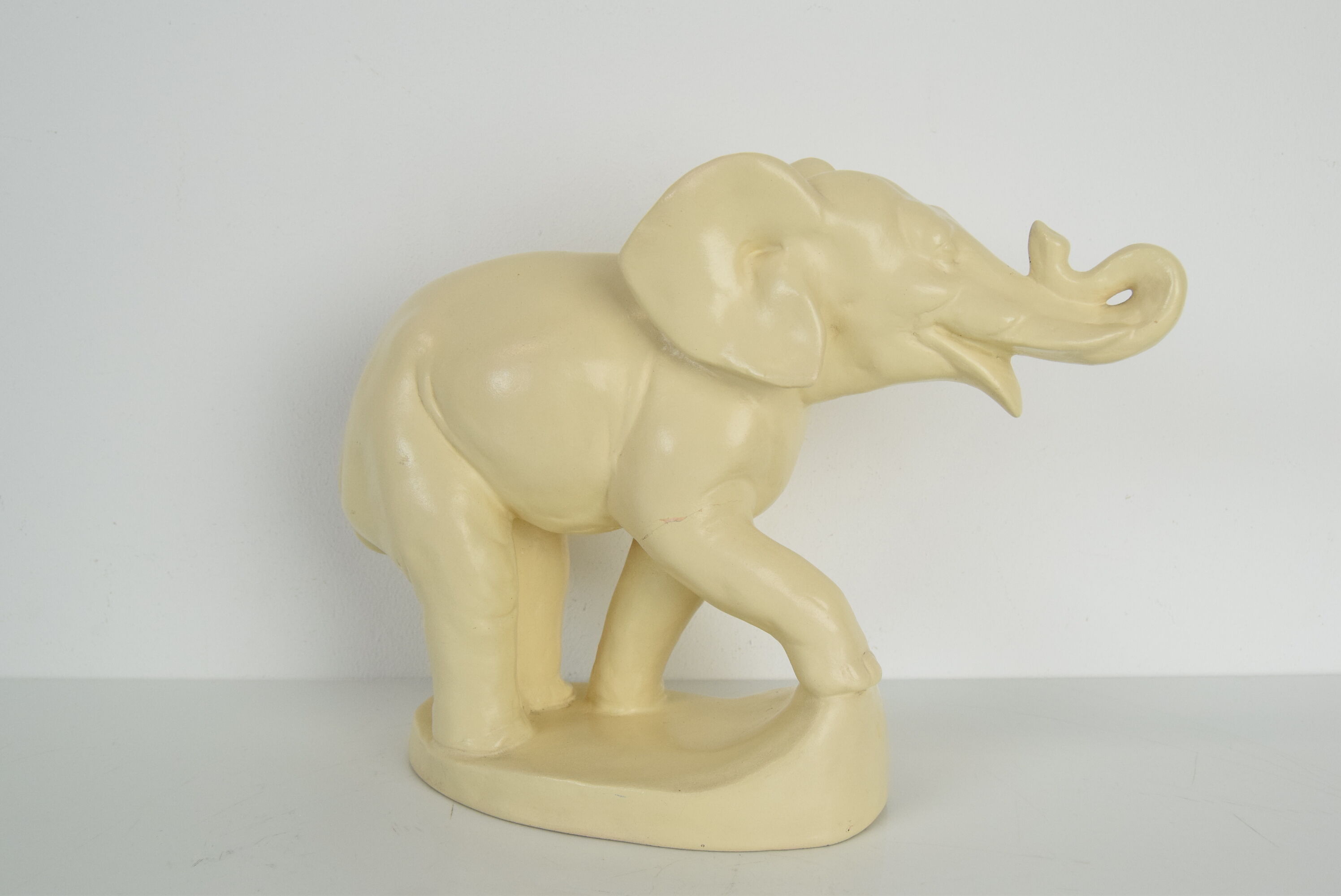 Art deco Ceramic Sculpture Elephant,Czechoslovakia,1930